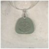 Seafoam Sea Glass Pendant w/Om Symbol Charm - Image 3